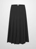 Stitch Down Pleated Wool Skirt-Black-0