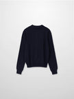 Wool Blend Collared Cardigan-Navy-2
