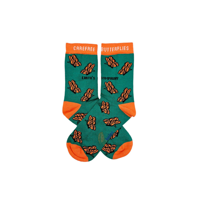 CAREFREE BUTTERFLIES ORGANIC COTTON KIDS SOCKS-3