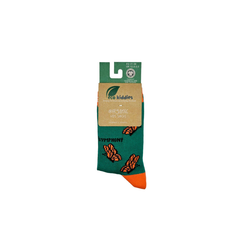 CAREFREE BUTTERFLIES ORGANIC COTTON KIDS SOCKS-4