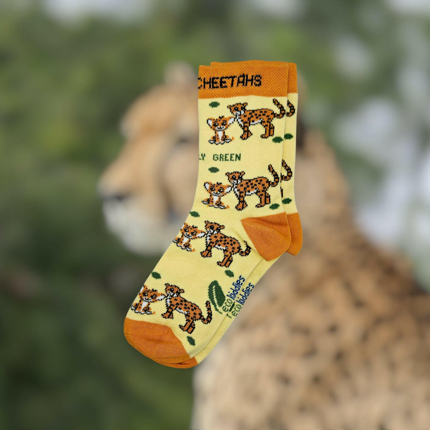 CARING CHEETAHS ORGANIC COTTON KIDS SOCKS-1