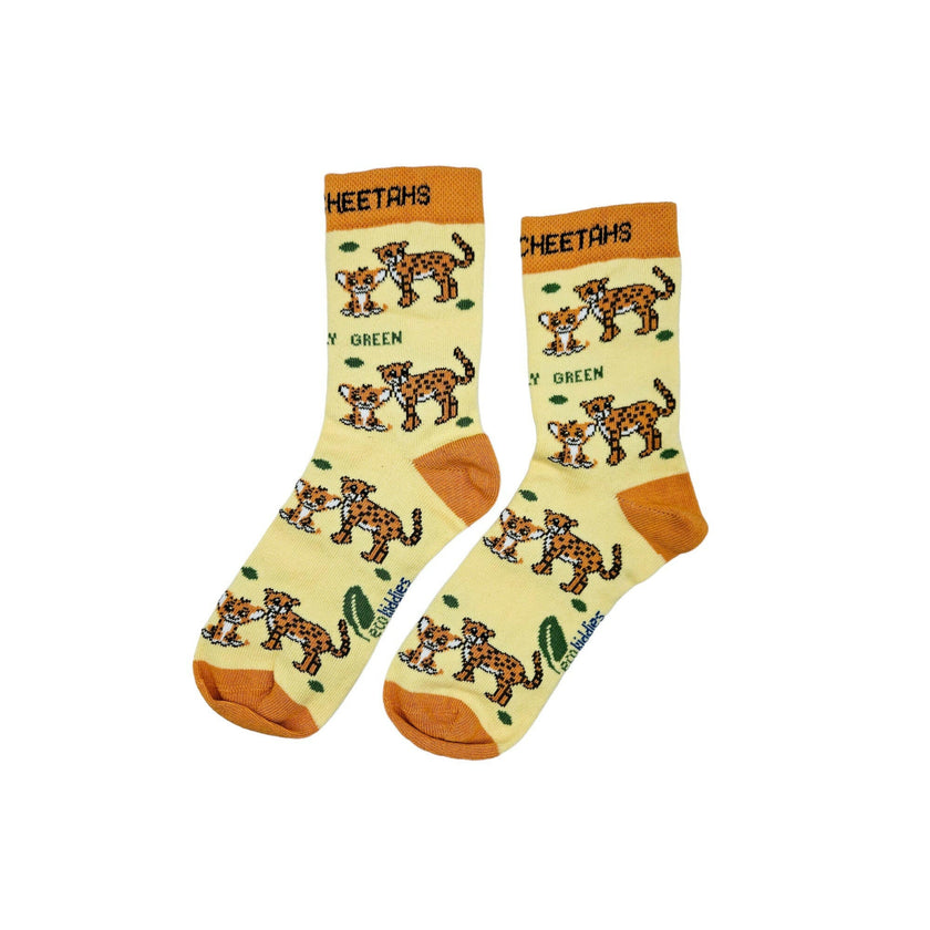 CARING CHEETAHS ORGANIC COTTON KIDS SOCKS-0