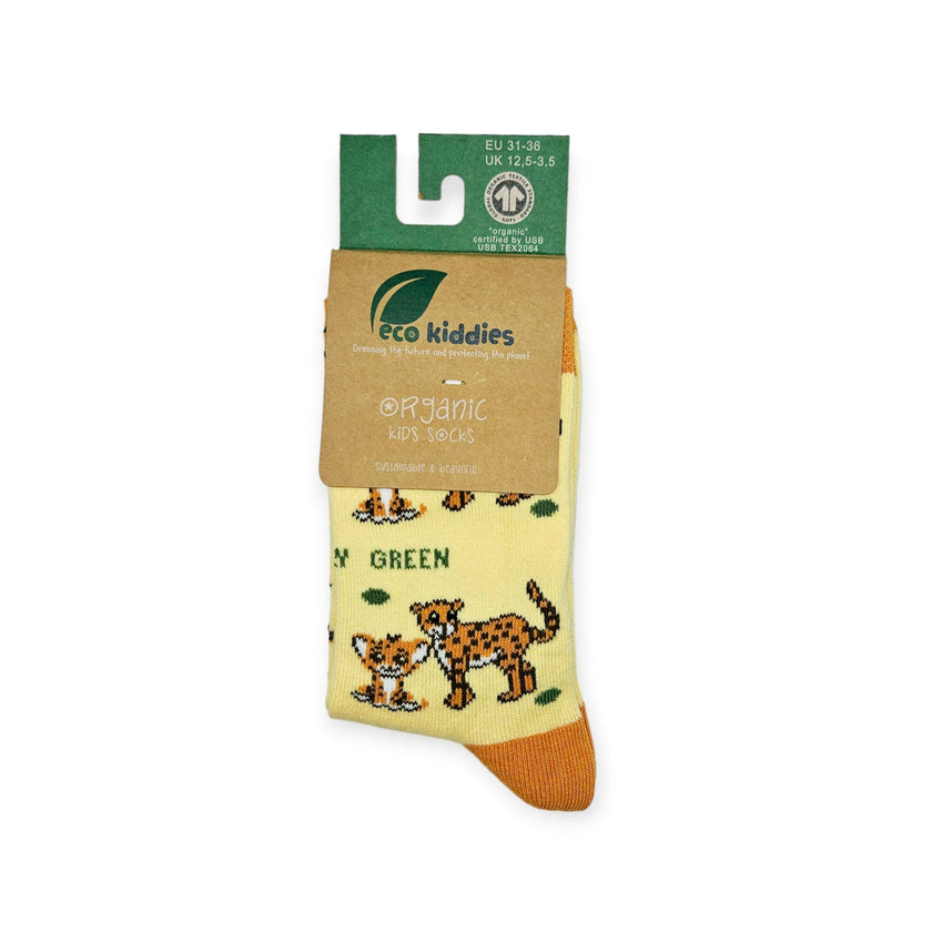 CARING CHEETAHS ORGANIC COTTON KIDS SOCKS-4