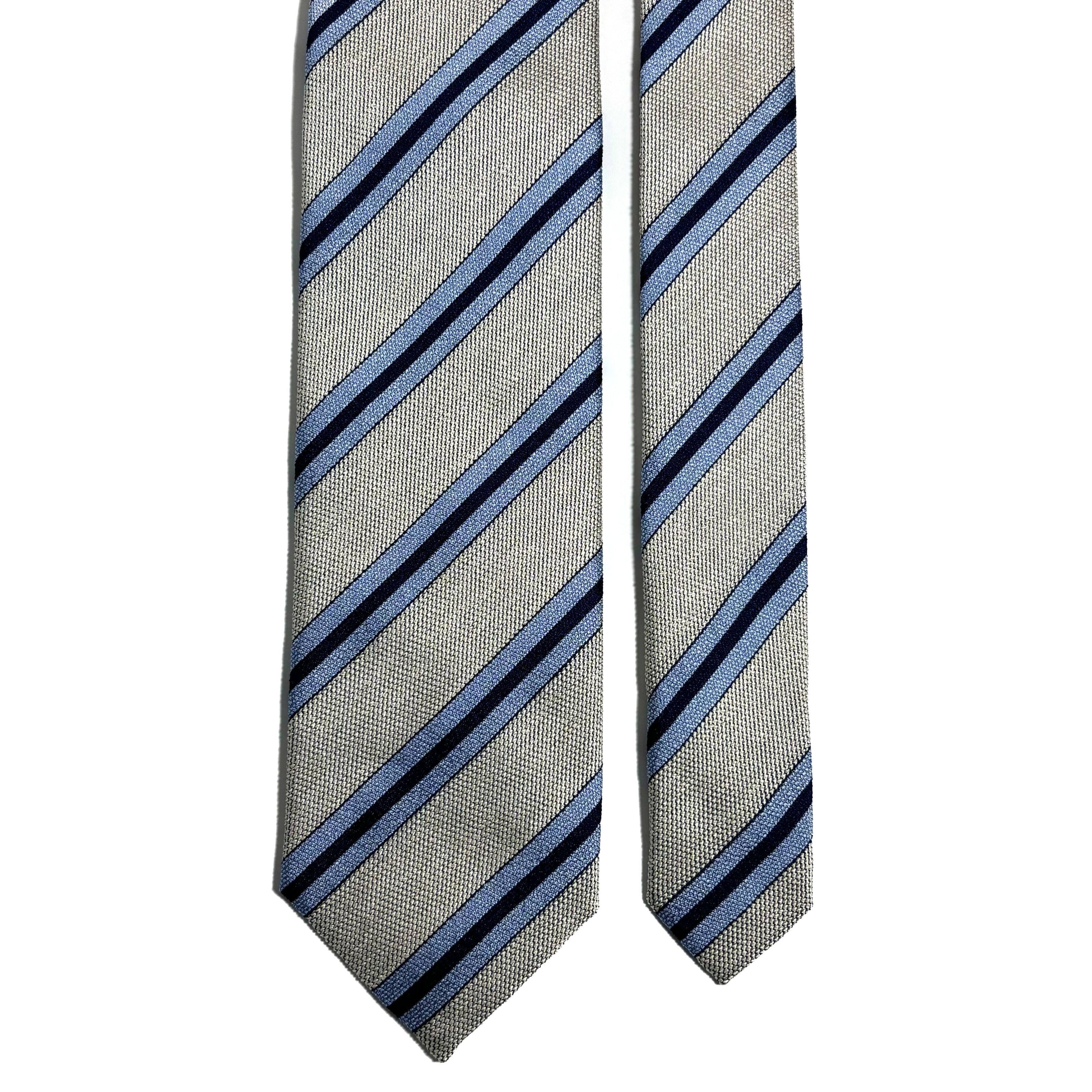 Ivory Striped Silk Jacquard Tie-2