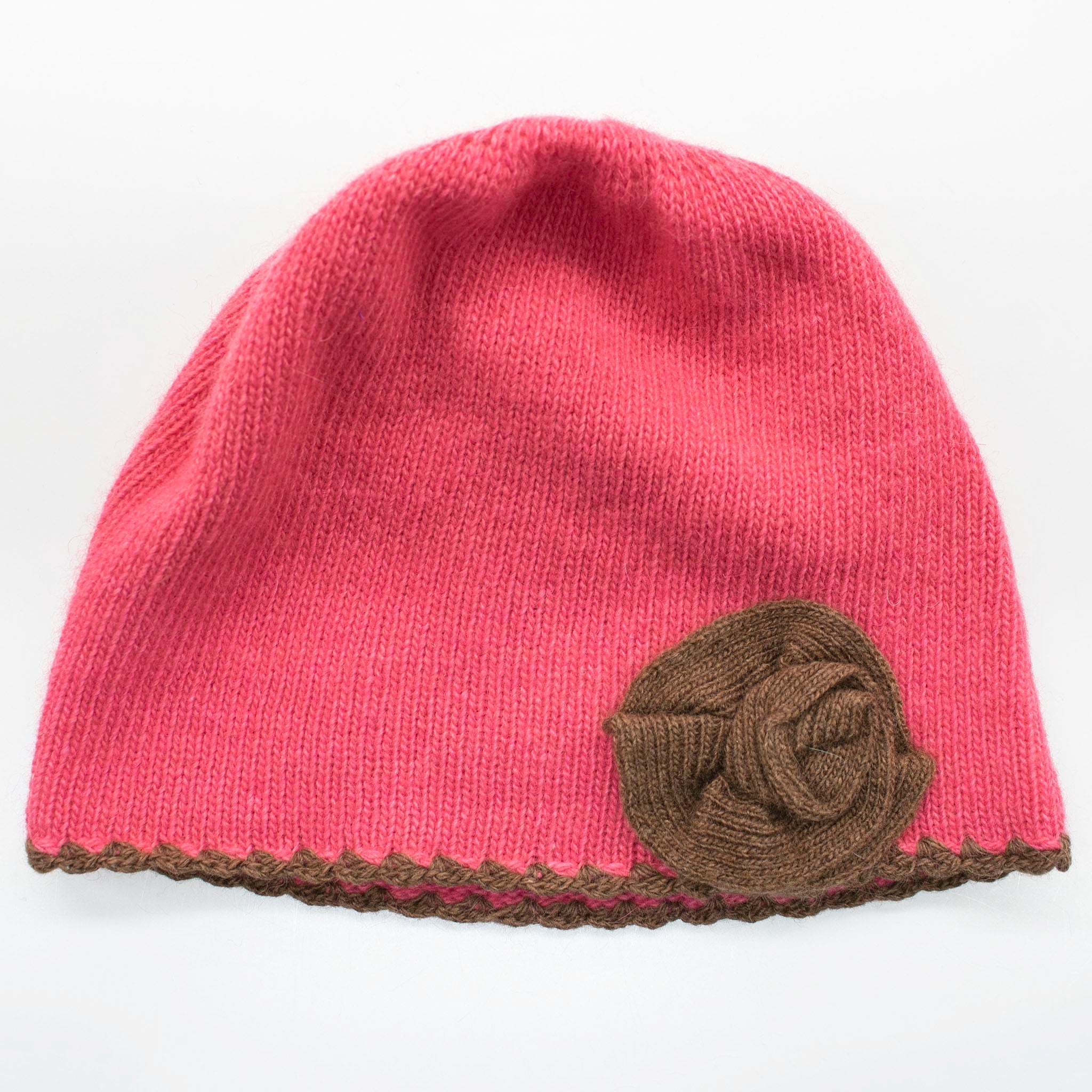 Cashmere Blend Kids Hat with Contrast Flower-2