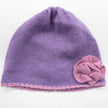 Cashmere Blend Kids Hat with Contrast Flower-4