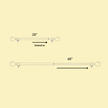 Gold Double Curtain Rod with White and Wooden Carved Finials