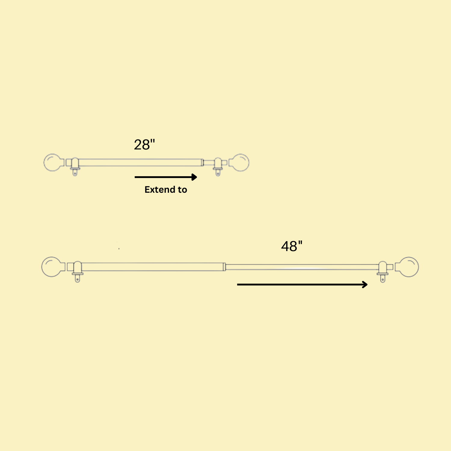 Gold Double Curtain Rod with White and Wooden Carved Finials