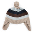 Luxury Baby Striped Earflap Cashmere Hat with Pom Poms 3-6M to 9-12M Sizes-0
