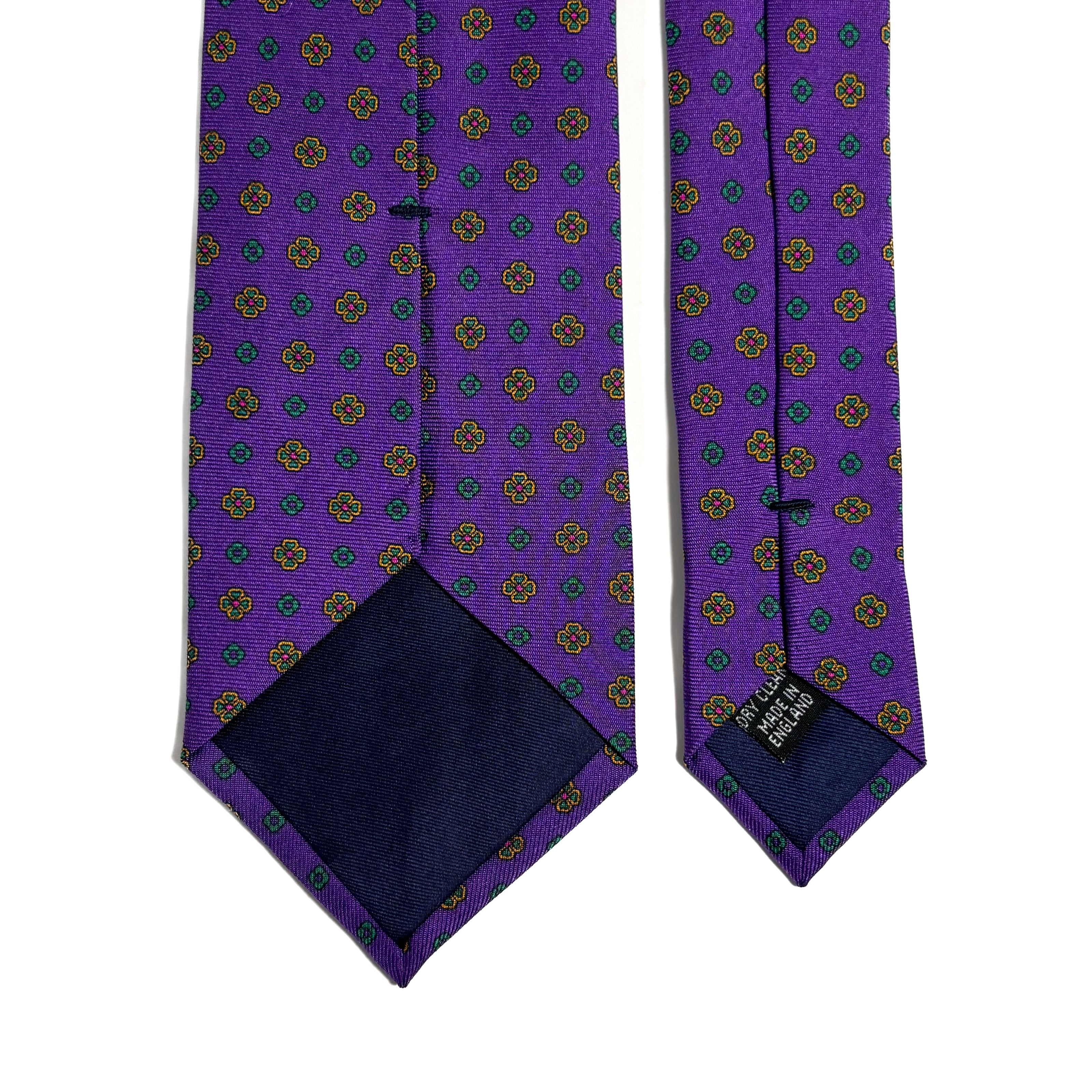 Purple Floral Silk Tie-3