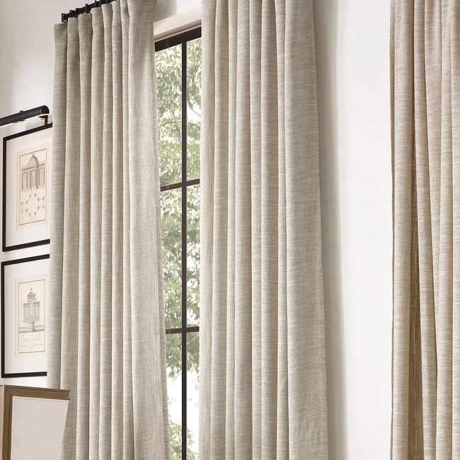 Organic Belgian Basketweave Linen Curtains | Blackout or Light Filtering | Custom Sizes Available