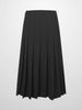 Stitch Down Pleated Wool Skirt-Black-1