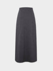 Wool Blend Slip Skirt-Grey-1