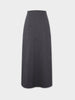 Wool Blend Slip Skirt-Grey-1