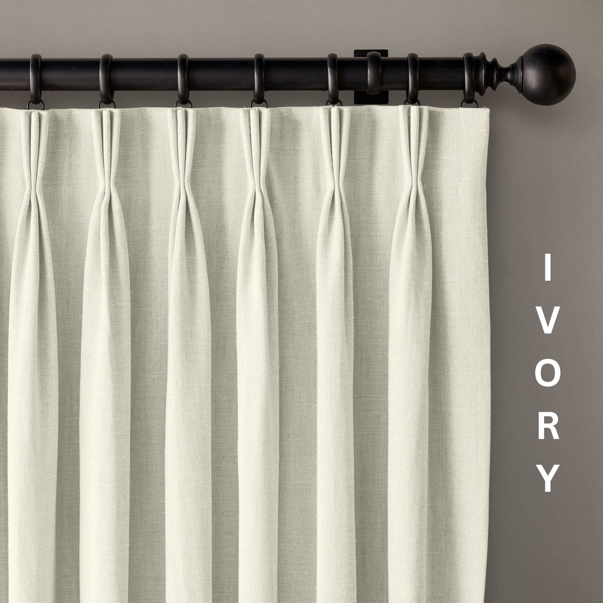 GOTS Certified Organic Cotton Linen Curtains - Triple Pinch Pleat, Blackout/Light Filtering Options | TheOrganicHabitat.com