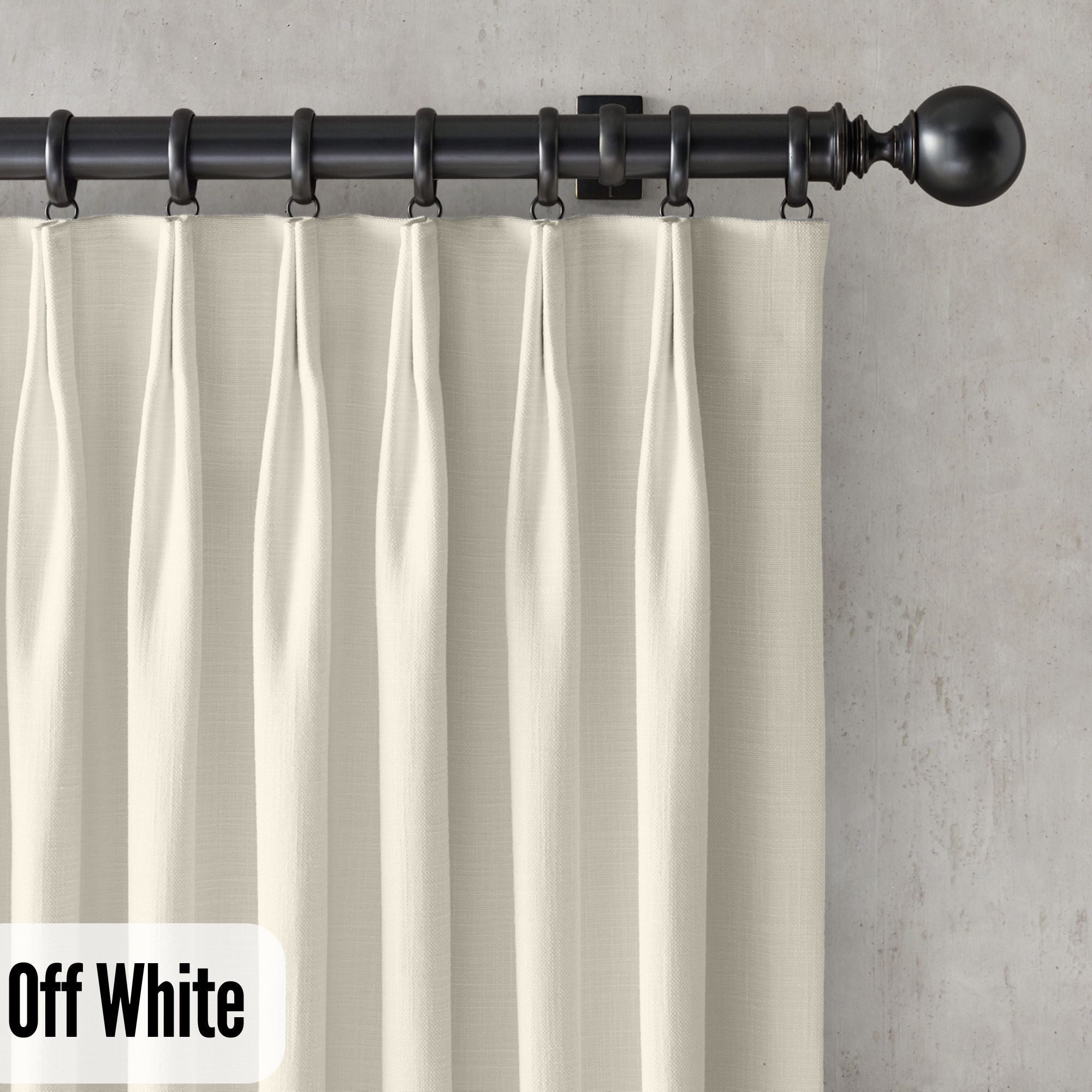 Euro Pinch Pleated Linen Curtains | Organic Italian Textured Weave | Light Filtering or Blackout