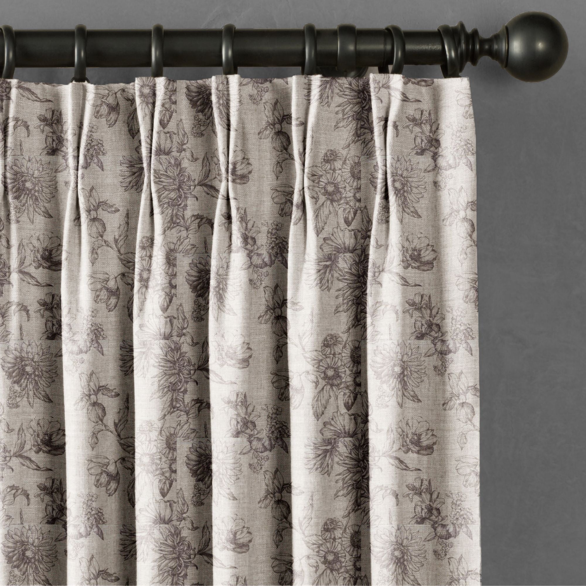 Luxury Heavy Linen Curtains | Custom Size & Lining Options | Pinch Pleat, French Pleat & Triple Pleat Styles | 280gsm Thick Linen | Neutral Printed | Single or Pair
