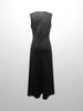 Linen A-Line Slip Dress-Black