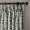 Organic Linen Paisley Pinch Pleat Curtains | Made to Measure | 5 Colours | Blackout Option Available