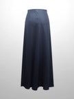 Linen Slip Skirt-Navy