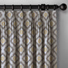 Ikat Cotton Linen Pinch Pleat Curtains - Pink Turq, Natural Blue, Grey Ochre | Made to Measure & Standard Sizes | Blackout & Light Filtering Options