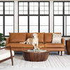 Girona Leather Couch – 88-Inch Leather Sofa with Tufted Back - Full Grain Leather Couch with Feather-Down Topper on Seating Surfaces – Pure-Aniline Italian Leather – Cognac Tan-4