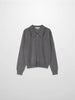 Wool Blend Collared Cardigan-Grey-0