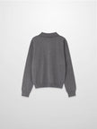 Wool Blend Collared Cardigan-Grey-1