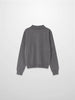 Wool Blend Collared Cardigan-Grey-1