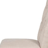 Set of Two Tufted Beige and Espresso Upholstered Linen Dining Side Chairs-4