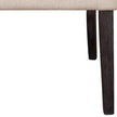 Set of Two Tufted Beige and Espresso Upholstered Linen Dining Side Chairs-3