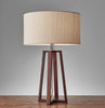 Walnut Wood Finish Linen Fabric Shade Table Lamp-4