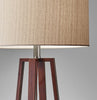 Walnut Wood Finish Linen Fabric Shade Table Lamp-5