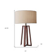 Walnut Wood Finish Linen Fabric Shade Table Lamp-7