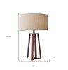 Walnut Wood Finish Linen Fabric Shade Table Lamp-7