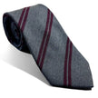 Gray & Burgundy Striped Wool Challis Tie-0
