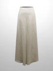 Linen Slip Skirt-Ecru