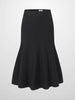 Wool Blend Short Panel Skirt-Black-0