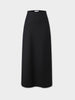 Wool Blend Slip Skirt-Black-1