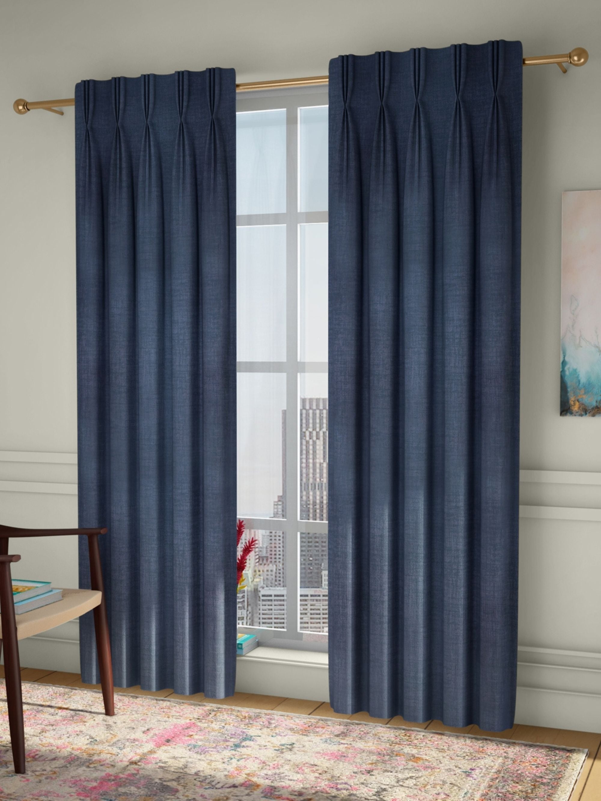 GOTS Certified Organic Cotton Linen Curtains - Triple Pinch Pleat, Blackout/Light Filtering Options | TheOrganicHabitat.com
