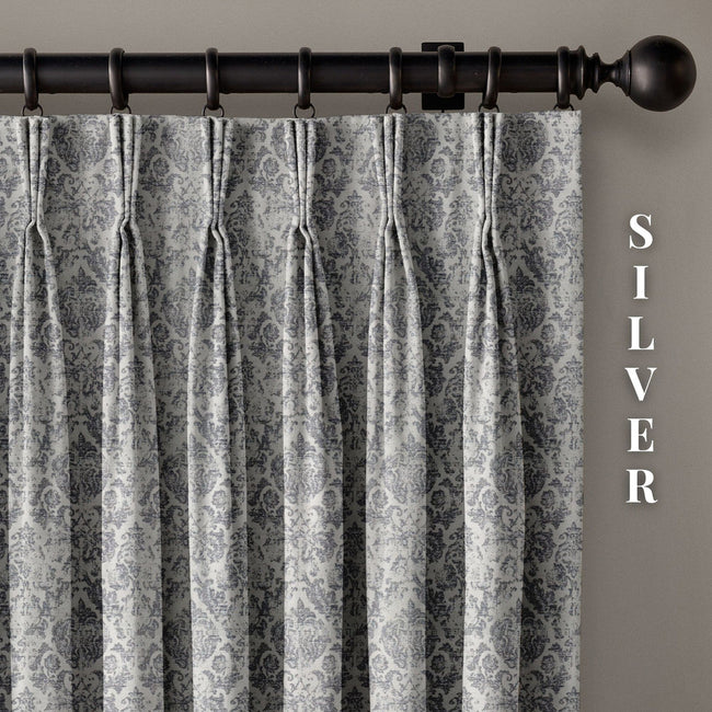 Jacquard Damask Linen Blend Curtains | 5 Colours | Pinch & Euro Pleats | Made-to-Measure
