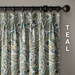Organic Linen Paisley Pinch Pleat Curtains | Made to Measure | 5 Colours | Blackout Option Available