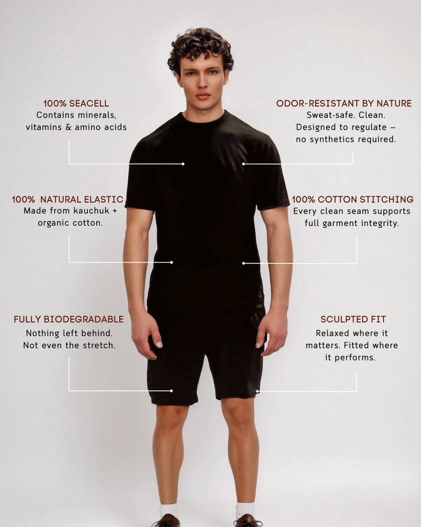 Men's SeaCell Sports Shorts - Black-2