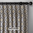 Ikat Cotton Linen Pinch Pleat Curtains - Pink Turq, Natural Blue, Grey Ochre | Made to Measure & Standard Sizes | Blackout & Light Filtering Options