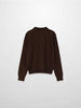 Wool Blend Collared Cardigan-Brown-1