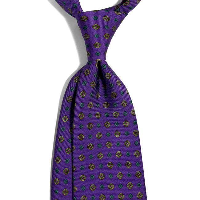 Purple Floral Silk Tie-1