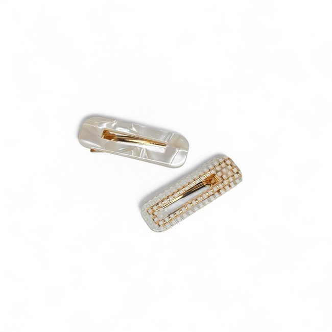 Duo Barrette Set - Linen-1