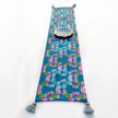 Teal Blue Floral Table Runner | Organic Linen | Tassel Trim | 92-305cm