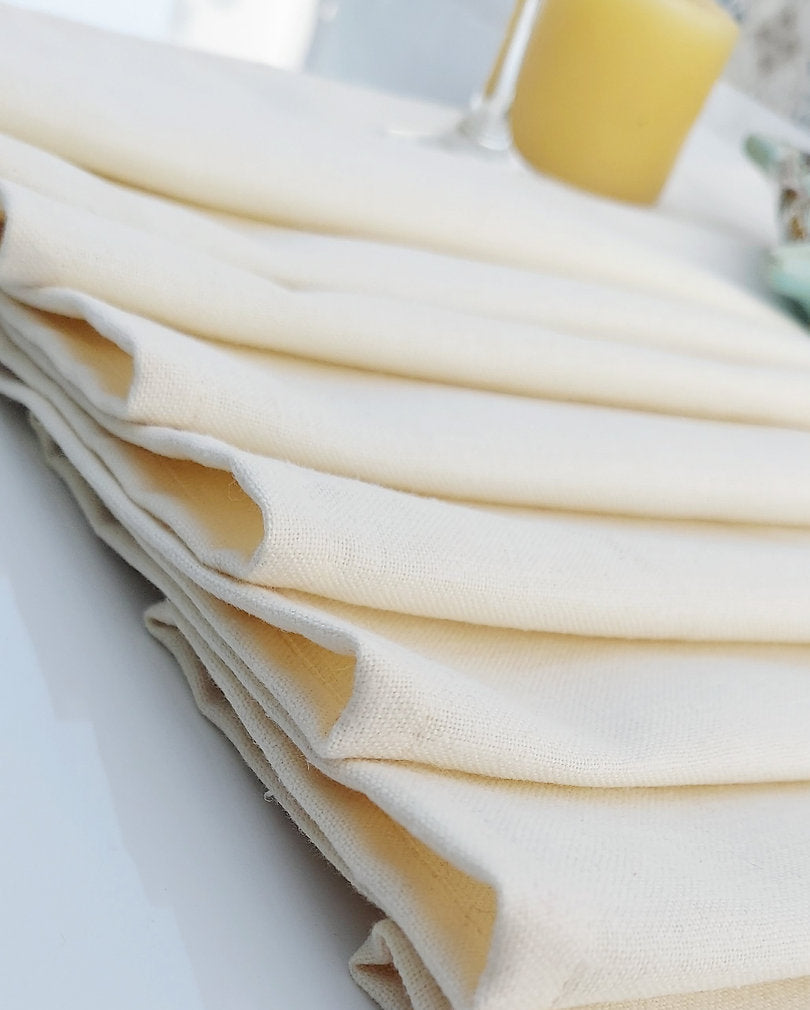 Natural Linen Table Runner | Off-White | Textured Weave | 92-305cm