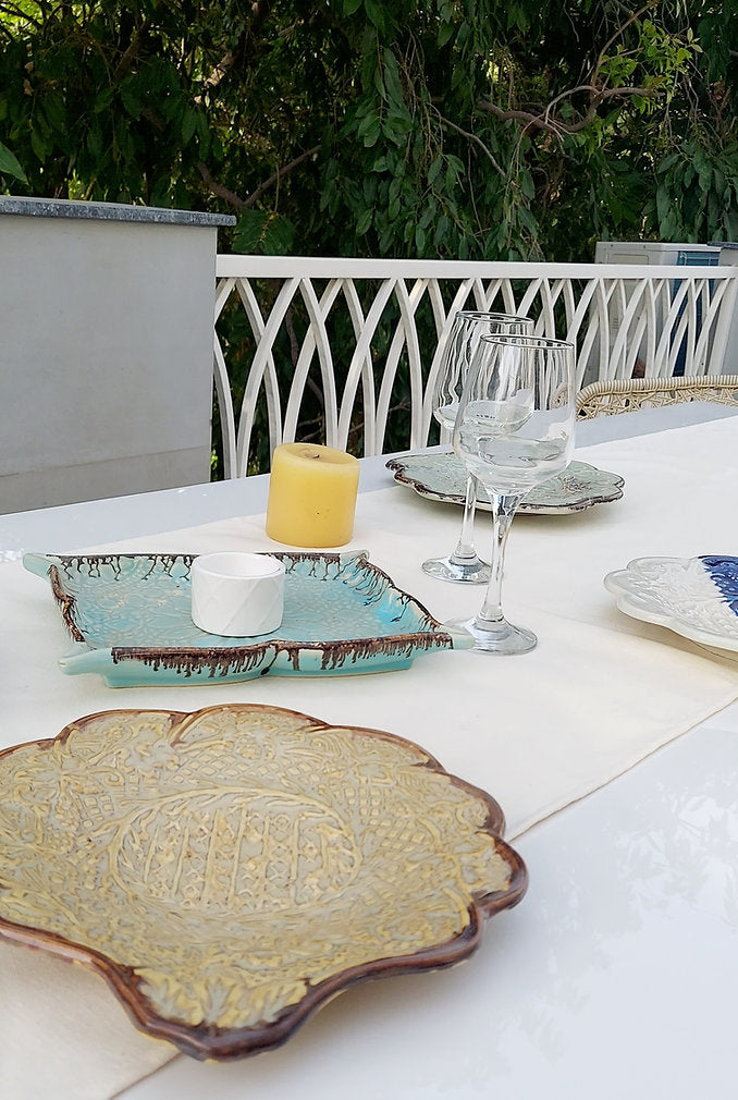 Natural Linen Table Runner | Off-White | Textured Weave | 92-305cm